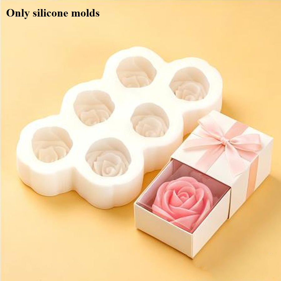 3D Printing Concrete - 6pcs Set of Rose Flower Silicone