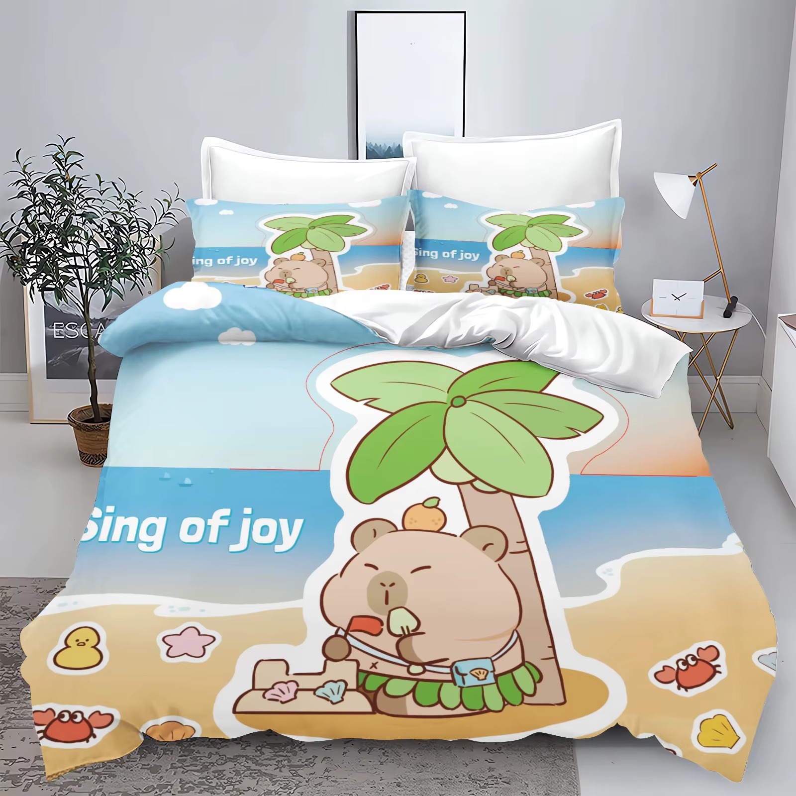3D Printing Case - Cartoon Capybara 3D Printed Bedding Set