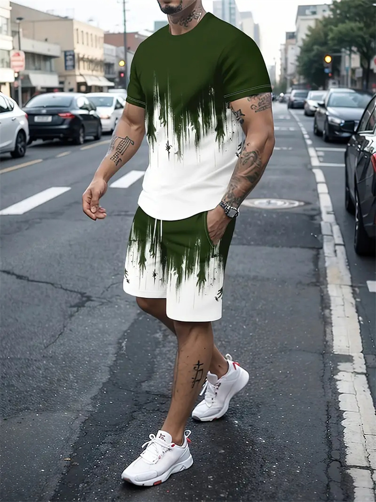 Men Women Gradient Texture T-s - 3D Printing Kpop 评论和价格